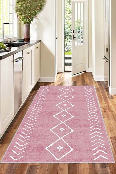 RugViva Kaymaz Tabanlı Makinede Yıkanır Modern Mutfak Halısı Morocco Ar358