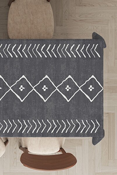 Viva Home Față de masă lavabilă din catifea cu pene thailandeze premium, rezi...