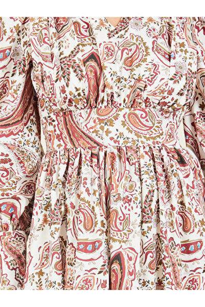 Styli Bohemian Cuffed Sleeve A-Line Maxi Dress