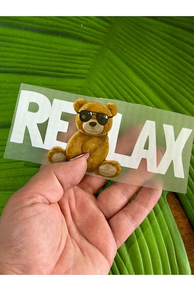 Gönülden Tasarım 14X6 CM Relax Written Ayi Transfer Printed Iron