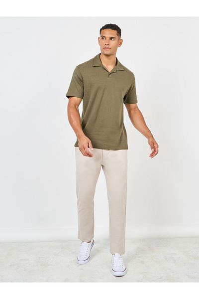 Styli Cotton Slub Relaxed Fit Ankle Length Pant