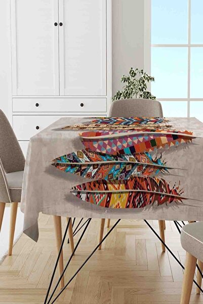 NeluxHome Ανθεκτικό στους λεκέδες Ταϊλανδέζικο βελούδο που πλένεται Ανθεκτικό στους λεκέδες Υφασμάτινο χρωματιστό τραπεζομάντιλο με φτερά πουλιών Mso134