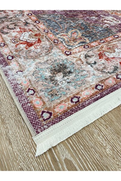 Brillant Eskitme Görünümlü Klasik Salon Halısı - GÜLKURUSU