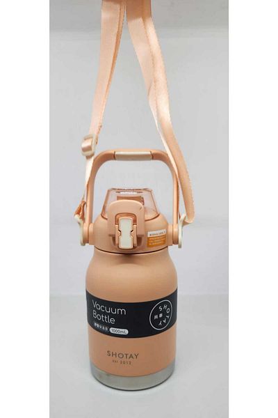Shotay ST-8250 Model Pink Flask 1000ml Capacity with Handle and Strap with Straw-No Straw 2 Different Uses