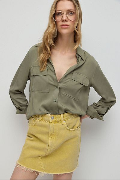 No Matter What Flowy Shirt with Pocket Detail
