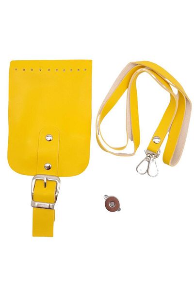 angel çanta aksesuar Σετ τσάντας Angel Yellow Faux Leather - με αγκράφα και συσκευές