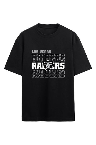 BA Sportswear Tricou negru unisex supradimensionat Las Vegas Raiders