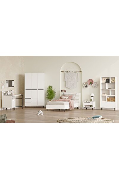 L'occi Concept Leena Genç Odası Takımı 5'Li Set Beyaz LA25-W
