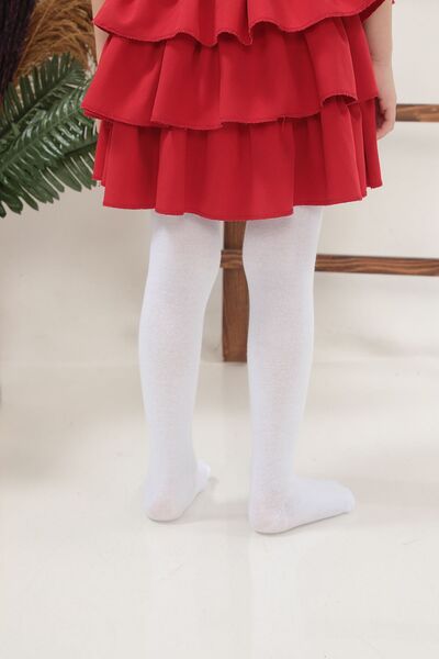 SAUNA SUIT Κοριτσίστικο βαμβακερό καλσόν 4 εποχών, απλές λευκές σχολικές κάλτσες