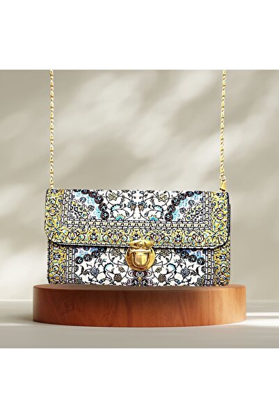 Pag accessories حقيبة كروس نسائية بحزام سلسلة عرقية - قماش منسوج