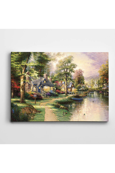 Dekolata Manzara Kartpostal Kanvas Tablo