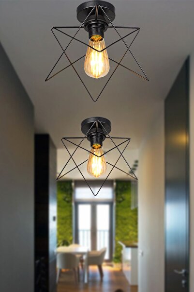 Begüsa Modes Tekli Siyah Kasa Tavan Montaj Avize