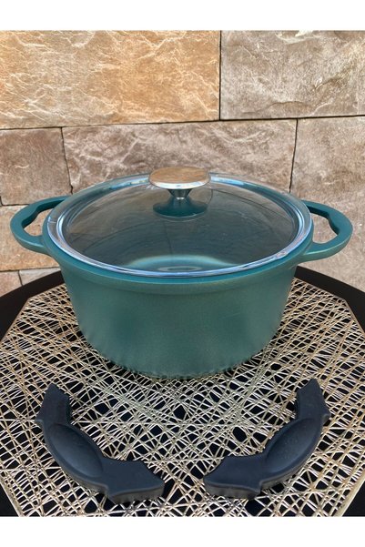 Peramari Elit Aluminum Cast Granite 24 cm Deep Pot, Green