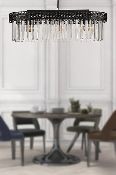 Begüsa Citrus 3rd Ellipse Lux Crystal Black Chandelier