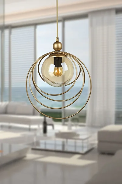 Begüsa Pescara Single Chandelier Antiquated Honey Glass