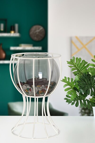 Begüsa Prag Vazo Beyaz Füme Cam