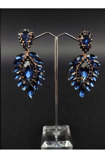 safhas Women's Earrings Crystal Stone Henna Wedding Bridal Earrings – Bijoux Earrings – Bijoux Earrings