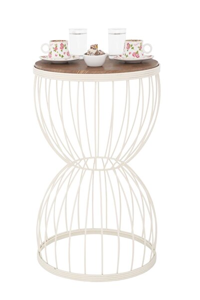 Begüsa Venezia Sehpa Krem Ahşap Ceviz