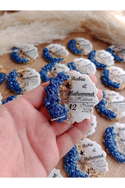 Sultan Tasarım 6 Cm - 10 Adet Taşlı  Söz Nişan Düğün Kız Erkek Bebek Yenidoğa...