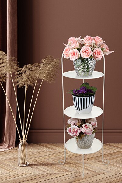 Begüsa Baysal Metal Saksılık Beyaz