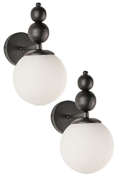 Begüsa Endless Sconce 2 Pieces Black and White Glass