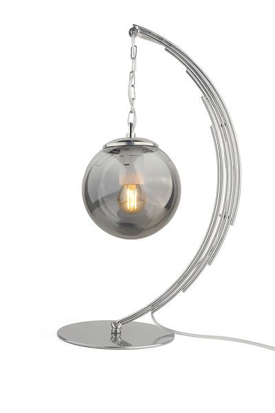 Begüsa Ayko Chrome Smoked Glass Table Lamp