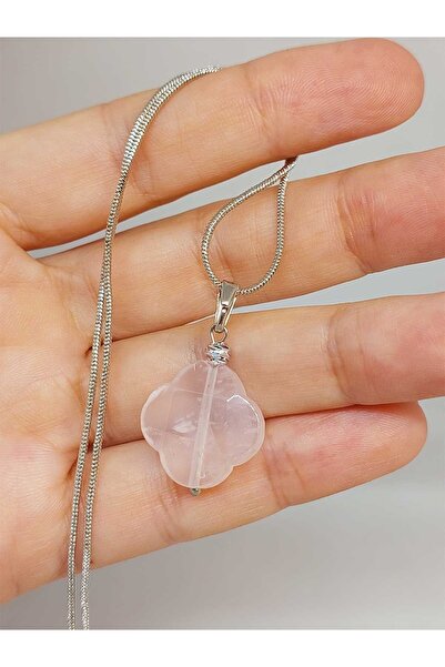 Yasamtohumu Pandantiv cu cristal de cuarț cu tematică Shamrock - cu lanț (49828)