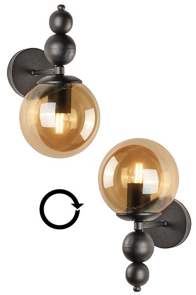 Begüsa Endless Sconce 2 Pieces Black Honey Glass