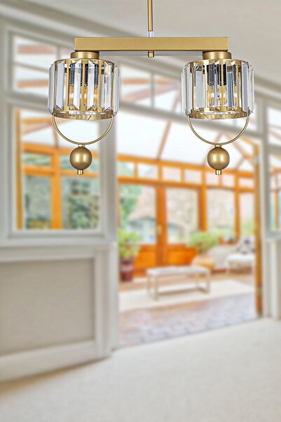 Begüsa Galon 2.li Lux Kristal Eskitme Sıralı Avize