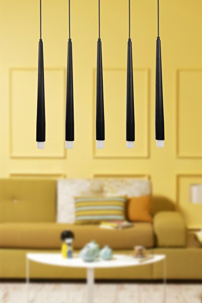 Begüsa Agusta 5.li Sıralı Avize Siyah