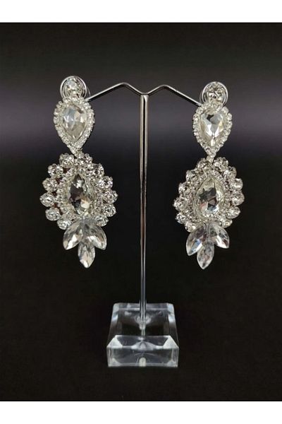safhas Women's Earrings Crystal Stone Henna Wedding Bridal Earrings – Bijoux Earrings