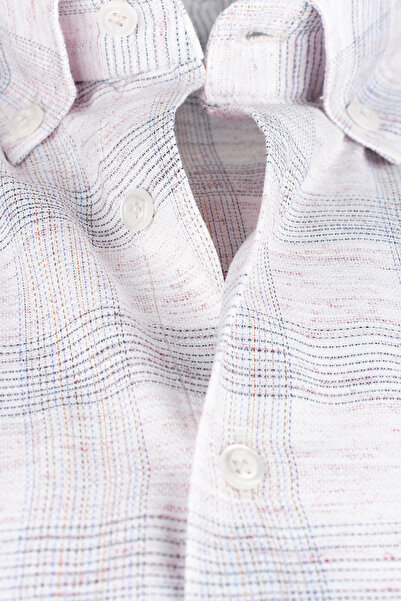 Varetta Ροζ κοντομάνικο πουκάμισο - διπλές τσέπες και λινό εφέ