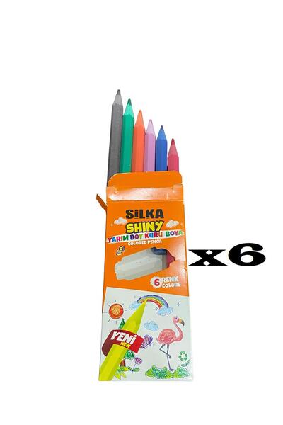 Silka SHINY YARIM BOY 6'LI KURU BOYA ( 6 PAKET )
