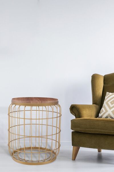 Begüsa Camellia Sehpa Eskitme Ahşap Ceviz