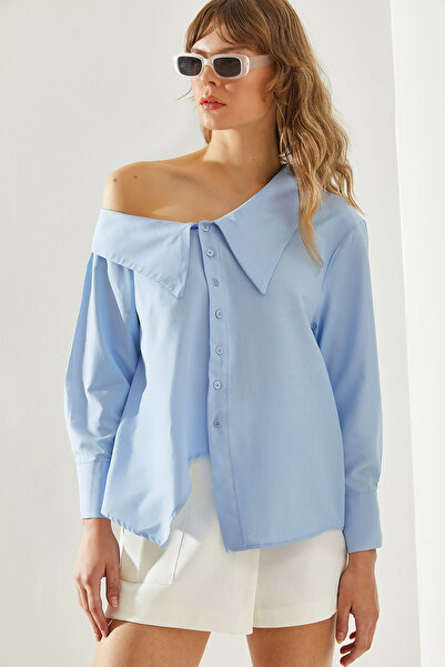 Bianco Lucci Dámská košile asymetrického střihu - vlaštovkový límec60251166