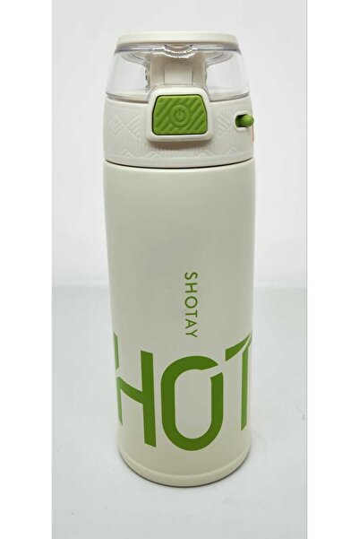 Shotay ST-8137 530ml Şeffaf Kapak Termos Matara Beyaz