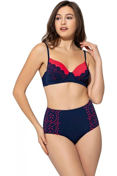 Argisa Striped Bra Covered Model Bikini 5023 Navy Blue
