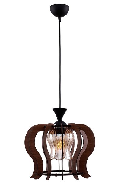 Begüsa Helin Tekli Ceviz Ahşap Camlı Avize 210 004 0508 01