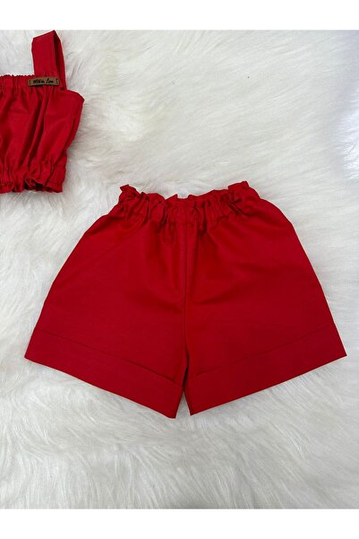 Moda Lina Solid Color Girls' Crop & Shorts Set