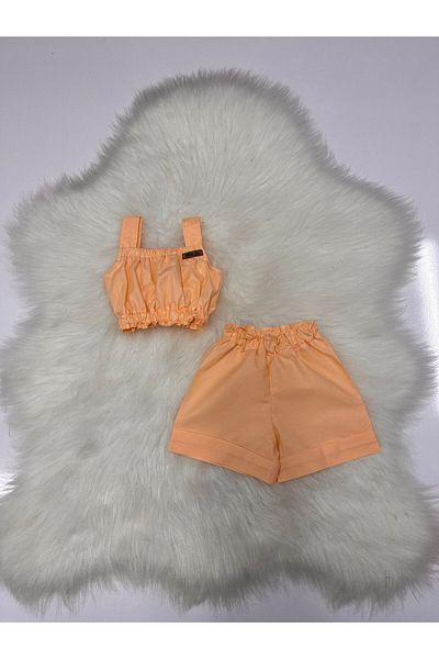 Moda Lina Solid Color Girls' Shorts & Crop Set