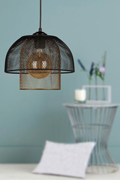 Begüsa Efes Tekli Avize Siyah Eskitme Kafes