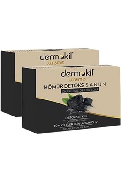 Dermokil Natural Solid Soap - Charcoal Detox, 100 gr x 2 Pieces