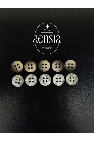 aensia Matte Polyester Black Shirt - 1.14 Cm Button, Pack of 10 Buttons