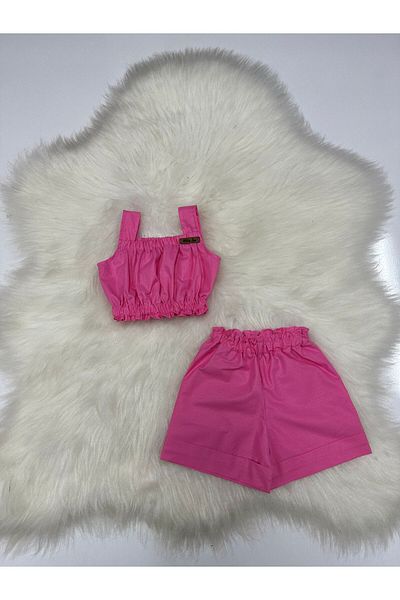 Moda Lina Set de pantaloni scurți și pantaloni scurți pentru fete de culoare uni