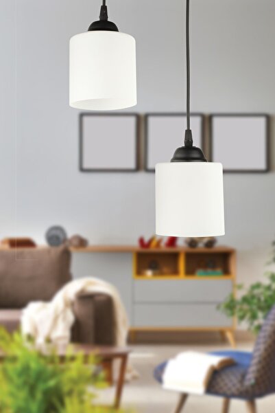 Begüsa Veresace 2.Li Camlı Avize Siyah