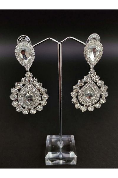 safhas Women's Earrings Crystal Stone Henna Wedding Bridal Earrings – Bijoux Earrings