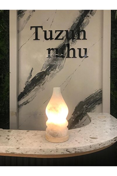 Tuzun Ruhu Gaz Lambası Şeklinde Beyaz Ve Gri Renklerde Doğal Kaya Tuzundan Ya...