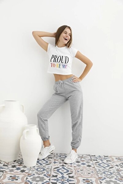 EYAX MODA Φούτερ Jogger Unisex Plus Size