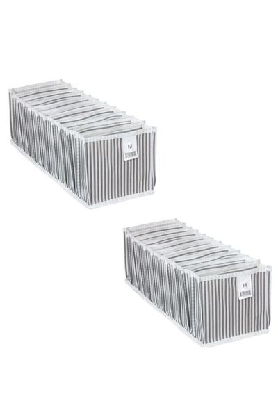 ALAS Hueva Home 35 X 15 2-Piece Accordion Organizer - m Wardrobe Fabric, Erasable 2 Grey Fabric