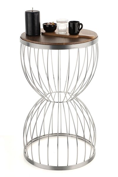 Begüsa Venezia Sehpa Krom Ceviz Ahşap